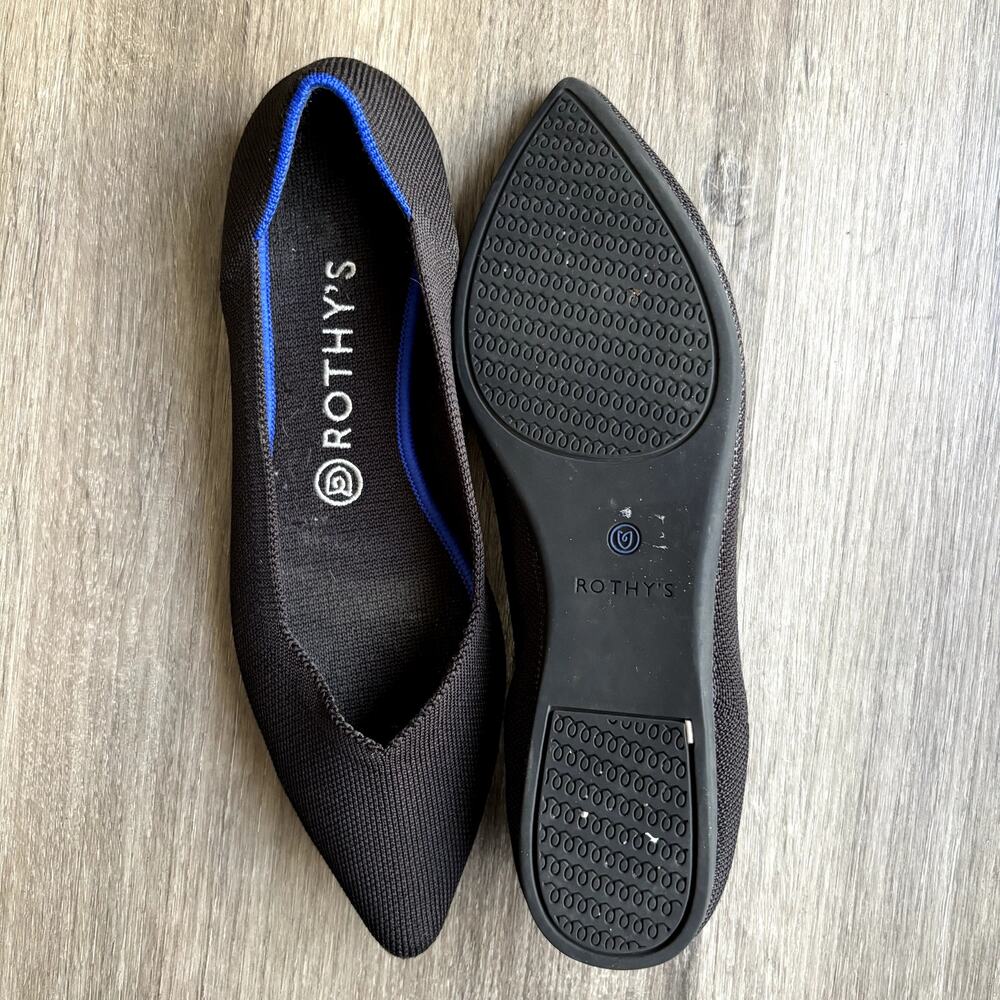Rothy's The Point Flat 9.5 Black - Picture 2 of 9
